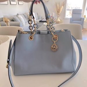 Michael Kors light blue leather handbag
